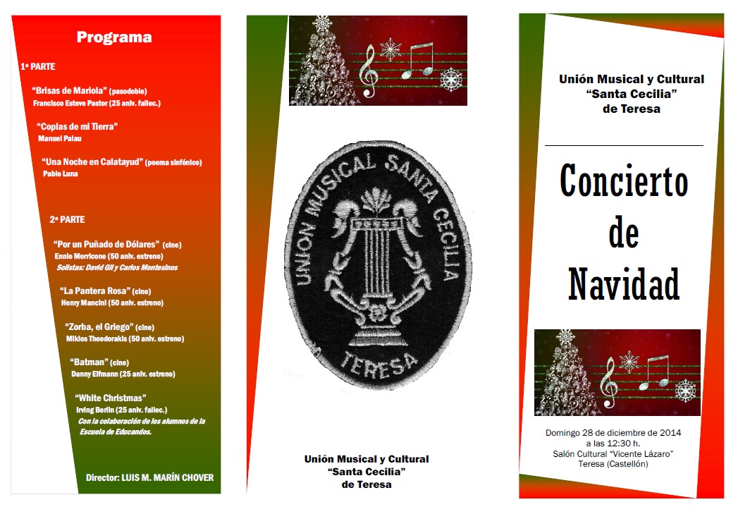 Programa Concierto Navidad Teresa